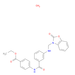 ETHYL 4-[[3-[(2-OXOBENZOOXAZOL-3-YL)METHYLAMINO]BENZOYL]AMINO]BENZOATE HYDRATE