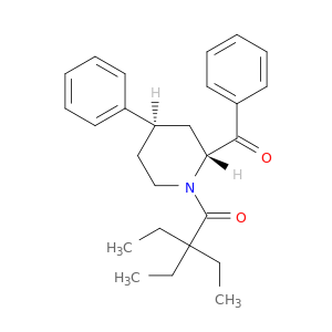 Piperidine, 2-benzoyl-1-(2,2-diethyl-1-oxobutyl)-4-phenyl-, trans-