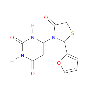 2,4(1H,3H)-Pyrimidinedione, 6-[2-(2-furanyl)-4-oxo-3-thiazolidinyl]-