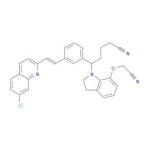 1H-INDOLE-1-PENTANENITRILE, .DELTA.-[3-[(1E)-2-(7-CHLORO-2-QUINOLINYL)ETHENYL]PHENYL]-7-(CYANOMETHOXY)-2,3-DIHYDRO-