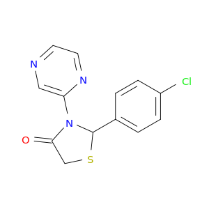 4-Thiazolidinone, 2-(4-chlorophenyl)-3-pyrazinyl-
