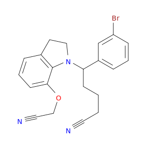 1H-INDOLE-1-PENTANENITRILE, .DELTA.-(3-BROMOPHENYL)-7-(CYANOMETHOXY)-2,3-DIHYDRO-