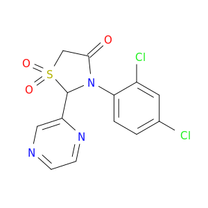 4-Thiazolidinone, 3-(2,4-dichlorophenyl)-2-pyrazinyl-, 1,1-dioxide