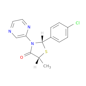 4-Thiazolidinone, 2-(4-chlorophenyl)-5-methyl-3-pyrazinyl-, cis-