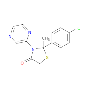 4-Thiazolidinone, 2-(4-chlorophenyl)-2-methyl-3-pyrazinyl-