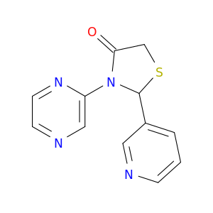 4-Thiazolidinone, 3-pyrazinyl-2-(3-pyridinyl)-