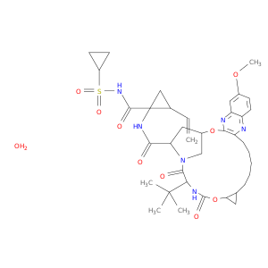 (1R,2S)-N-[[[(1R,2R)-2-[5-(3-羟基-6-甲氧基-2-喹喔啉基)戊基]环丙基]氧基]羰基]-3-甲基-L-缬氨酰-(4R))-4-羟基-L-脯氨酰-1-氨基-N-(环丙基磺酰基)-2-乙烯基-环丙烷甲酰胺环状(1→2)-醚水合物
