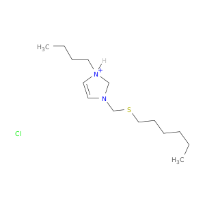 1H-Imidazolium, 1-butyl-3-[(hexylthio)methyl]-, chloride