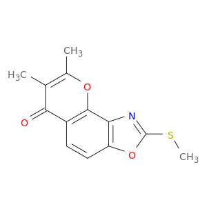 6H-Pyrano[2,3-e]benzoxazol-6-one, 7,8-dimethyl-2-(methylthio)-
