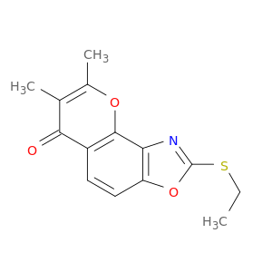 6H-Pyrano[2,3-e]benzoxazol-6-one, 2-(ethylthio)-7,8-dimethyl-