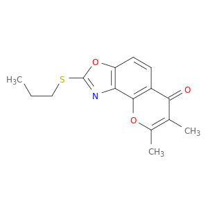 6H-Pyrano[2,3-e]benzoxazol-6-one, 7,8-dimethyl-2-(propylthio)-