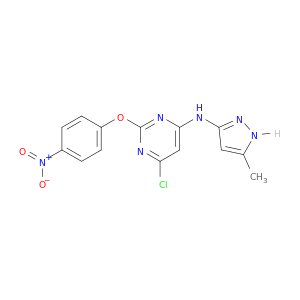 6-氯-N-(5-甲基-1H-吡唑-3-基)-2-(4-硝基苯氧基)嘧啶-4-胺