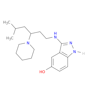 1H-Indazol-5-ol, 3-[[5-methyl-3-(1-piperidinyl)hexyl]amino]-