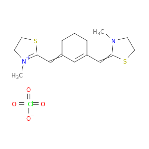 Thiazolium, 4,5-dihydro-3-methyl-2-[[3-[(3-methyl-2-thiazolidinylidene)methyl]-2-cyclohexen-1-ylidene]methyl]-, perchlorate (1:1)