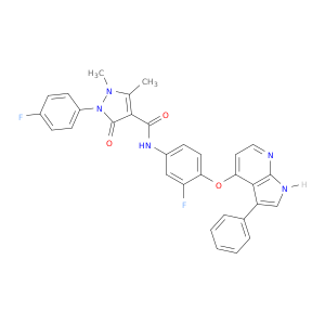 2-(4-氟苯基)-N-[3-氟-4-[(3-苯基-1H-吡咯并[2,3-b]吡啶-4-基)氧基]苯基]-2,3-二氢-1,5-二甲基-3-氧代-1H-吡唑-4-甲酰胺