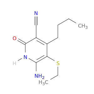 3-Pyridinecarbonitrile, 6-amino-4-butyl-5-(ethylthio)-1,2-dihydro-2-oxo-