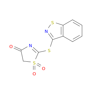4(5H)-Thiazolone, 2-(1,2-benzisothiazol-3-ylthio)-, S,S-dioxide