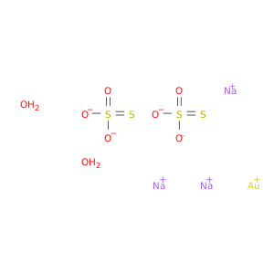 gold(1+) sodium sulfurothioate hydrate(1:3:2:2)