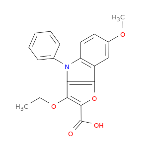 4H-Furo[3,2-b]indole-2-carboxylic acid, 3-ethoxy-7-methoxy-4-phenyl-
