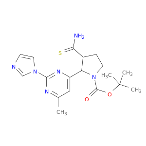 TERT-BUTYL 2-(2-(1H-IMIDAZOL-1-YL)-6-METHYLPYRIMIDIN-4-YL)-3-CARBAMOTHIOYLPYRROLIDINE-1-CARBOXYLATE