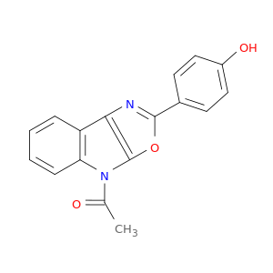 4H-Oxazolo[5,4-b]indole, 4-acetyl-2-(4-hydroxyphenyl)-