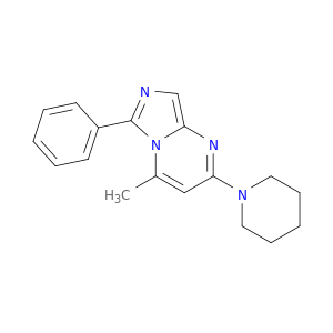 Imidazo[1,5-a]pyrimidine, 4-methyl-6-phenyl-2-(1-piperidinyl)-