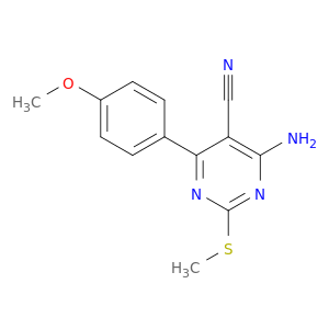 5-Pyrimidinecarbonitrile, 4-amino-6-(4-methoxyphenyl)-2-(methylthio)-