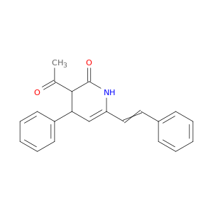 2(1H)-Pyridinone, 3-acetyl-3,4-dihydro-4-phenyl-6-(2-phenylethenyl)-