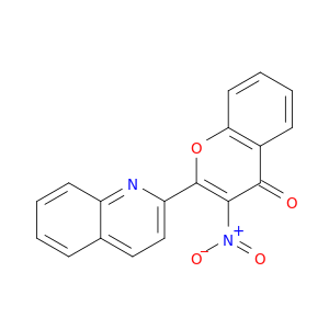 4H-1-Benzopyran-4-one, 3-nitro-2-(2-quinolinyl)-