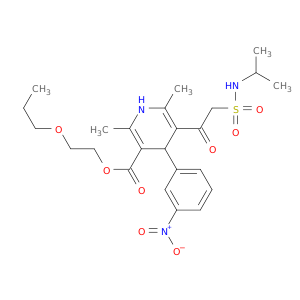 3-Pyridinecarboxylicacid,1,4-dihydro-2,6-dimethyl-5-[2-[[(1-methylethyl)amino]sulfonyl]acetyl]-4-(3-nitrophenyl)-,2-propoxyethyl ester