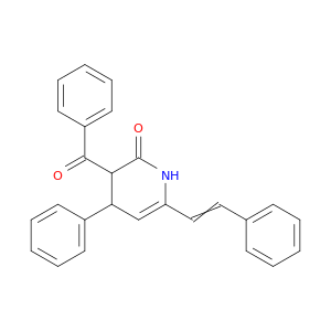 2(1H)-Pyridinone, 3-benzoyl-3,4-dihydro-4-phenyl-6-(2-phenylethenyl)-