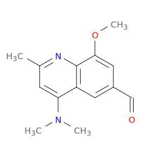 6-Quinolinecarboxaldehyde, 4-(dimethylamino)-8-methoxy-2-methyl-