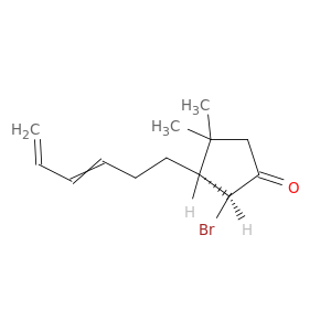 Cyclopentanone, 2-bromo-3-(3,5-hexadienyl)-4,4-dimethyl-, trans-