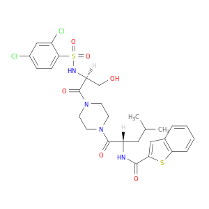 N-((S)-1-(4-((S)-2-(2,4-二氯苯基磺酰胺基)-3-羟基丙酰基)哌嗪-1-基)-4-甲基-1-氧代戊烷-2-基)苯并[b]噻吩-2-甲酰胺