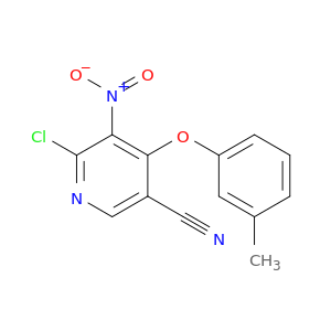 3-Pyridinecarbonitrile, 6-chloro-4-(3-methylphenoxy)-5-nitro-