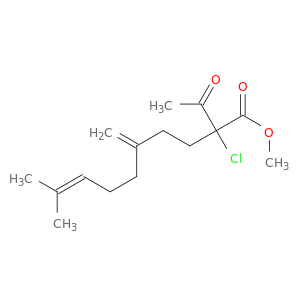 8-Decenoic acid, 2-acetyl-2-chloro-9-methyl-5-methylene-, methyl ester