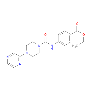 Benzoic acid, 4-[[(4-pyrazinyl-1-piperazinyl)carbonyl]amino]-, ethyl ester