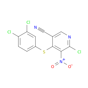 3-Pyridinecarbonitrile, 6-chloro-4-[(3,4-dichlorophenyl)thio]-5-nitro-