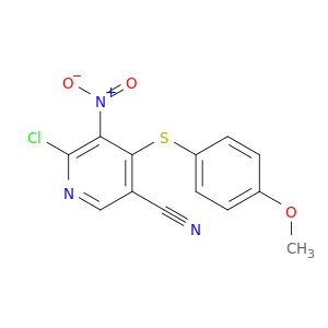 3-Pyridinecarbonitrile, 6-chloro-4-[(4-methoxyphenyl)thio]-5-nitro-