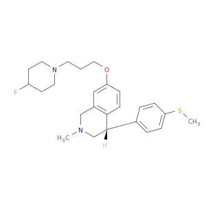 ISOQUINOLINE, 7-[3-(4-FLUORO-1-PIPERIDINYL)PROPOXY]-1,2,3,4-TETRAHYDRO-2-METHYL-4-[4-(METHYLTHIO)PHENYL]-, (4S)-