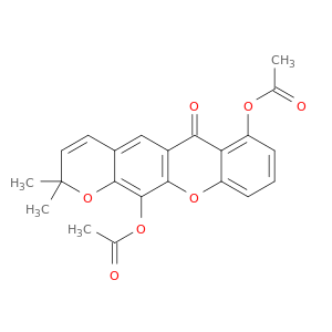 2H,6H-Pyrano[3,2-b]xanthen-6-one, 7,12-bis(acetyloxy)-2,2-dimethyl-