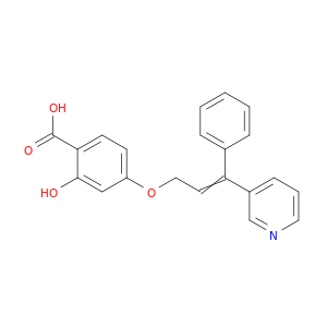 Benzoic acid, 2-hydroxy-4-[[3-phenyl-3-(3-pyridinyl)-2-propenyl]oxy]-