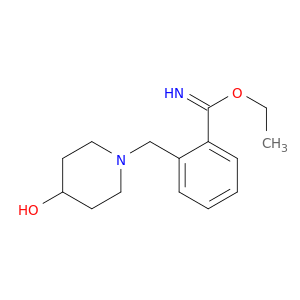 Benzenecarboximidicacid, 2-[(4-hydroxy-1-piperidinyl)methyl]-, ethyl ester