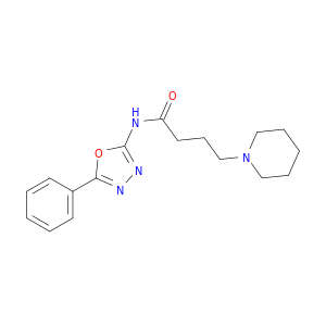 1-Piperidinebutanamide, N-(5-phenyl-1,3,4-oxadiazol-2-yl)-