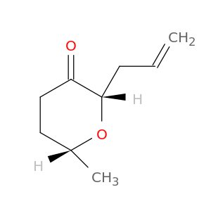 2H-Pyran-3(4H)-one, dihydro-6-methyl-2-(2-propenyl)-, (2S,6R)-