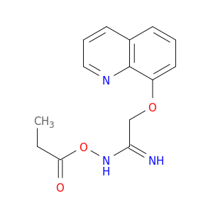 Ethanimidamide, N-(1-oxopropoxy)-2-(8-quinolinyloxy)-