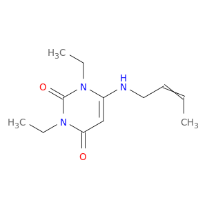 2,4(1H,3H)-Pyrimidinedione, 6-(2-butenylamino)-1,3-diethyl-