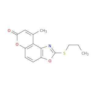 7H-Pyrano[3,2-e]benzoxazol-7-one, 9-methyl-2-(propylthio)-
