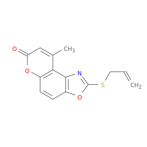 7H-Pyrano[3,2-e]benzoxazol-7-one, 9-methyl-2-(2-propenylthio)-