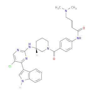 (2E)-N-[4-[[(3R)-3-[[5-氯-4-(1H-吲哚-3-基)-2-嘧啶基]氨基]-1-哌啶基]羰基]苯基]-4-(二甲基氨基)-2-丁酰胺